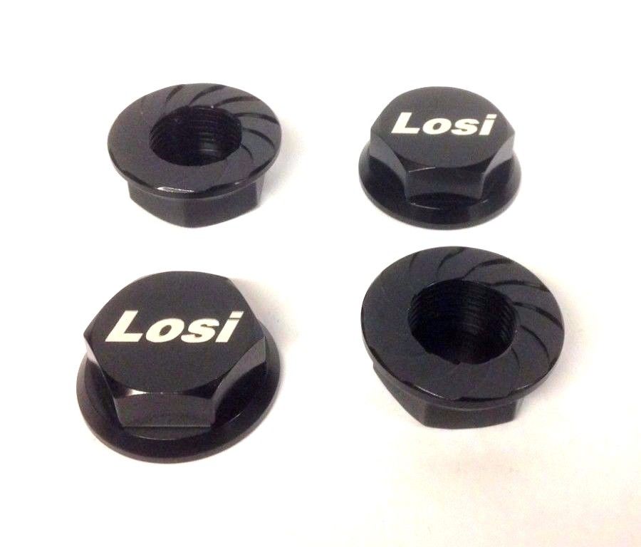 Losi MTXL Wheel Nuts - 4 Pack Black Replacement Nuts For RC Vehicles